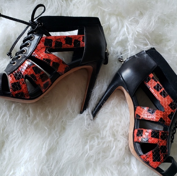 Rebecca Minkoff orange black pumps - Picture 3 of 5